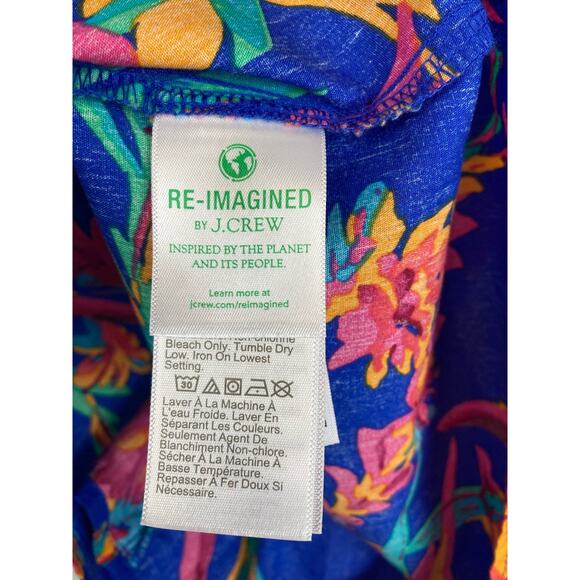 J. Crew Factory Sleeveless Floral Ruffle Top Size XXS Colorful Art to Wear NWT - Picture 11 of 12